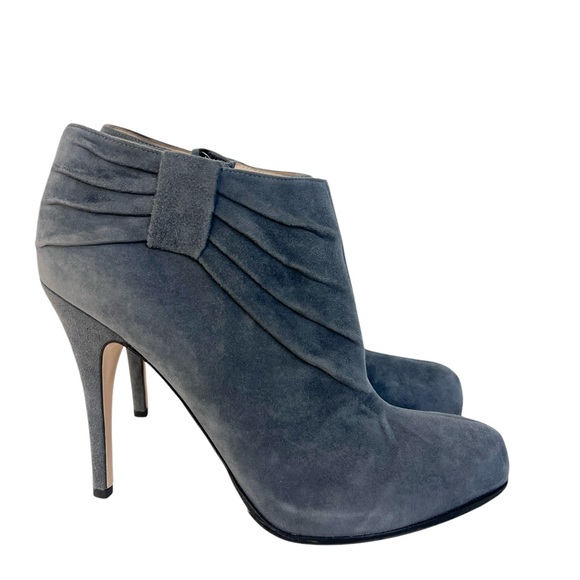 Valentino Garavani gray suede platform ankle boots - Picture 3 of 8